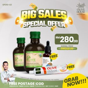 2 Olivie Plus + Habbatus Sauda + Ubat Gigi Garam Bukit