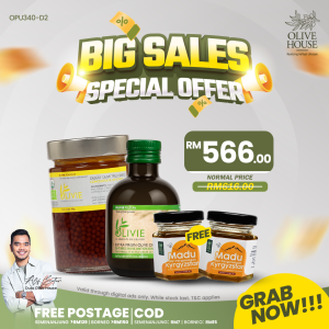 Olivie Power Up 340g + Olivie Plus + 2 Madu Kyrgyzstan 50g