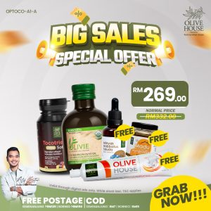 Olivie Plus + Tocotrienols + Habbatus Sauda + Madu Kyrgyzstan 50g + Ubat Gigi Garam Bukit
