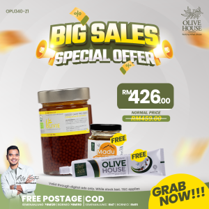 Olivie Power Up 340g + Madu Kyrgyzstan 50g + Ubat Gigi Cengkih