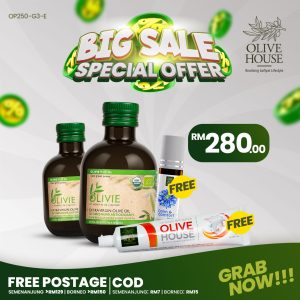 2 Olivie Plus + Calm & Comfort Oil + Ubat Gigi Garam Bukit